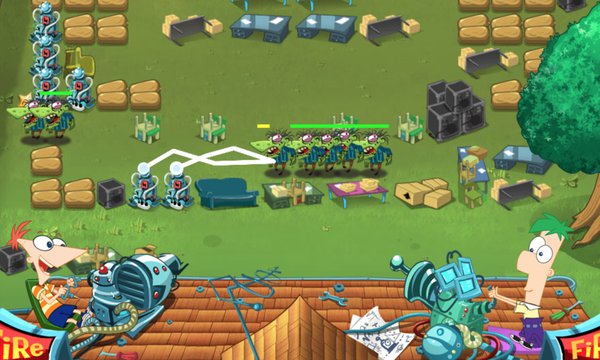 backyard defense games ferb phineas disney